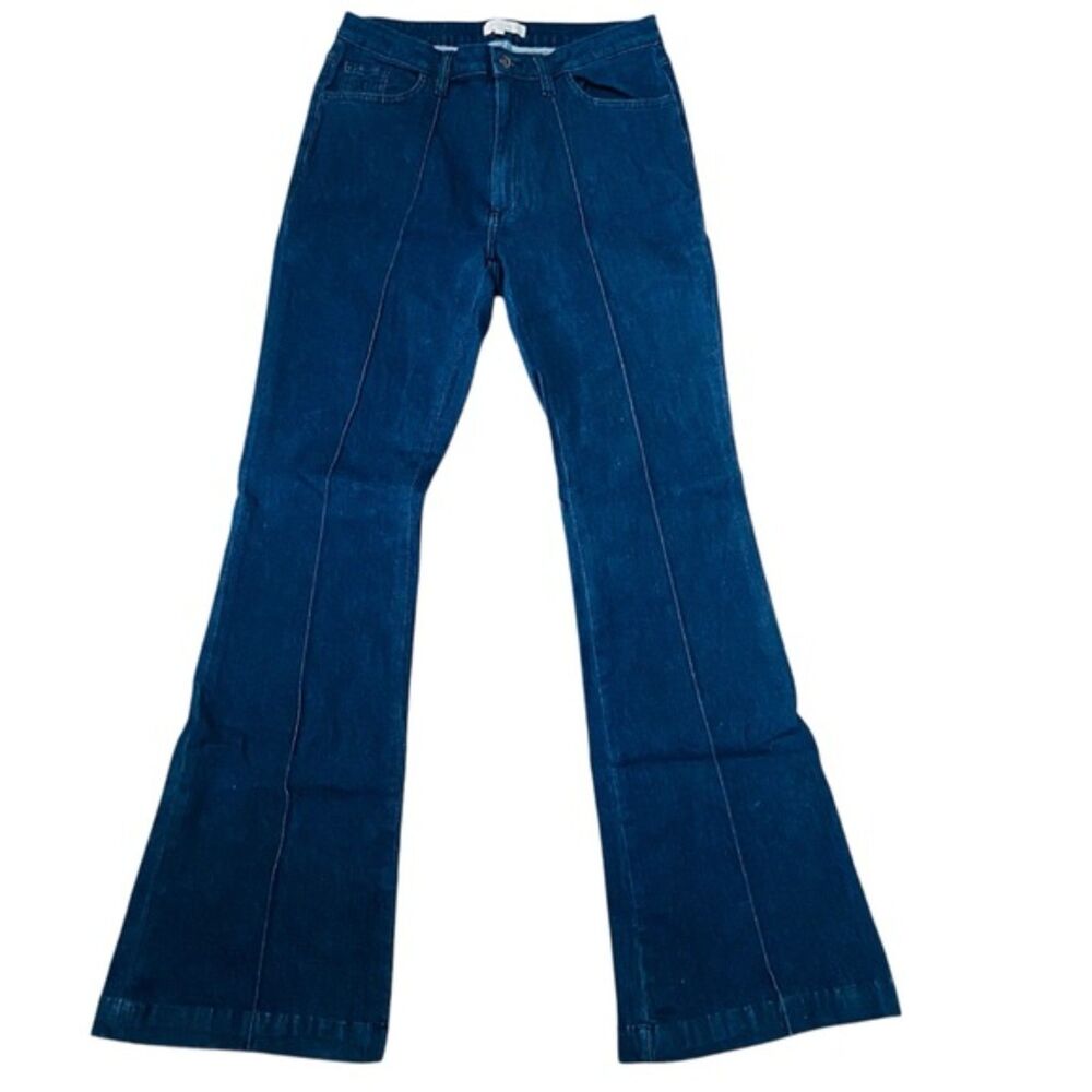 Anatomie Jeans Womens M Blue Denim Stretch Flare Dark Wash Stretch High Rise
